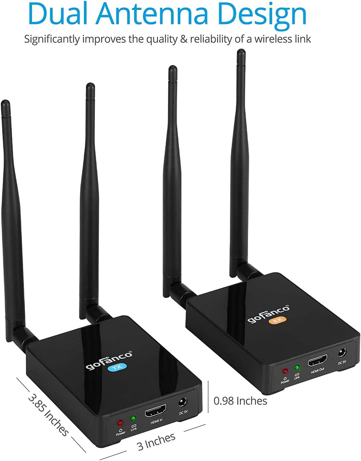 Wireless HDMI Extender Transmitter and Receiver Kit, Full HD 1080p, 328ft (100m) D54494