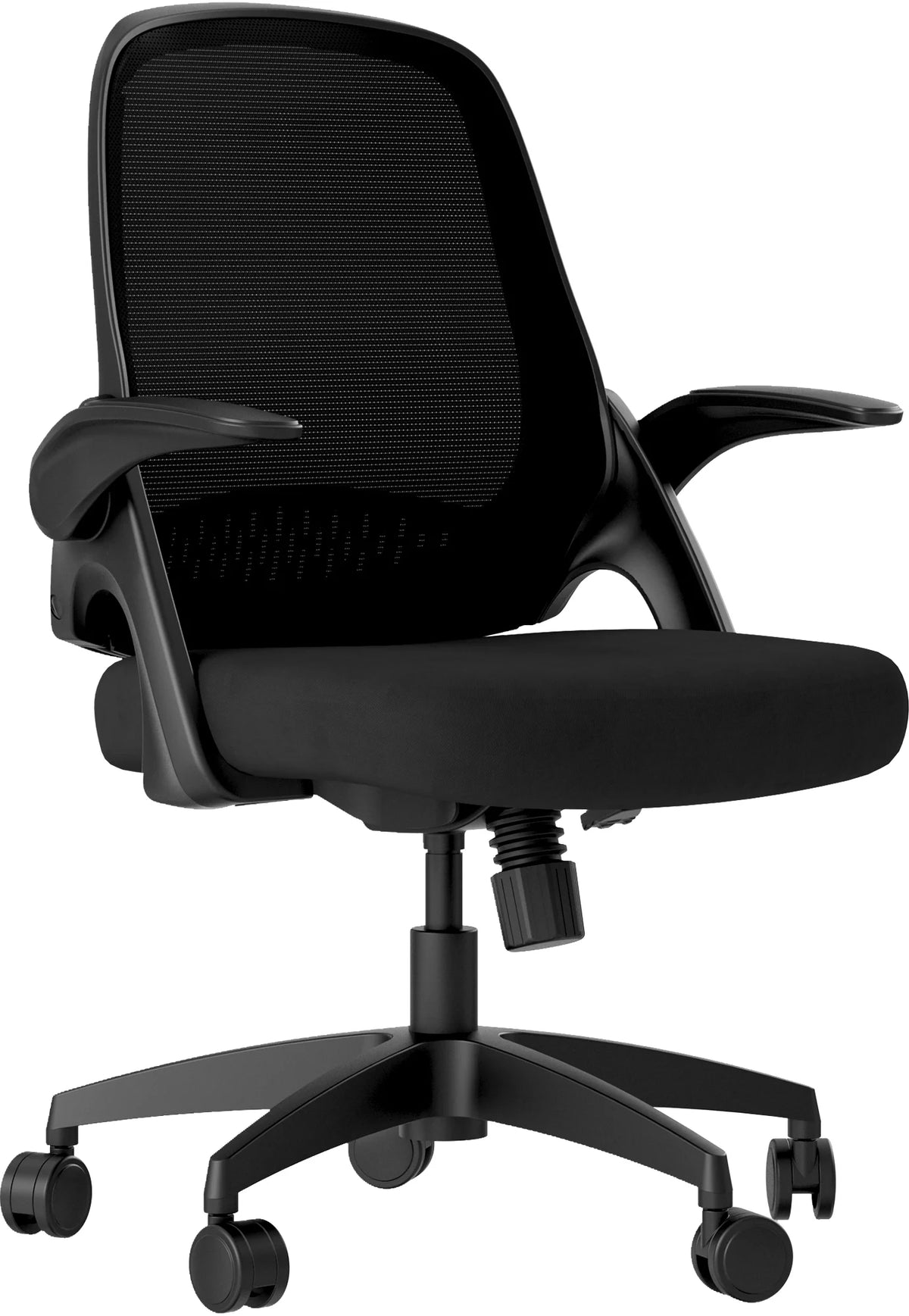 Black Swivel Desk Chair with Flip-up Arms and Adjustable Height F953443