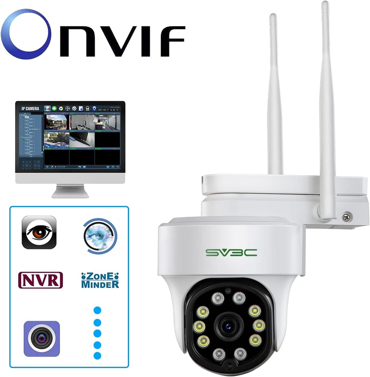 1080P WiFi Security Camera with Flood Light, Pan Tilt, Color Night Vision R116238