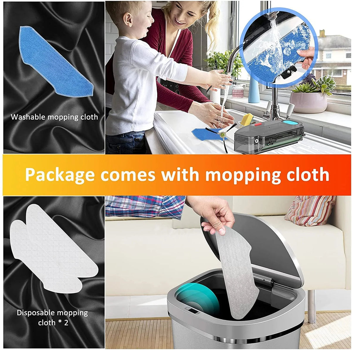 Robot Vacuum Cleaner and Mop, 160ml Water Tank, 3-in-1 Y551