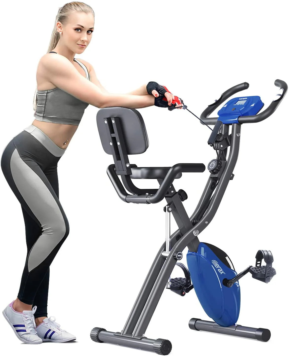 Folding Exercise Bike with 8-Level Adjustable Magnetic Resistance L86529