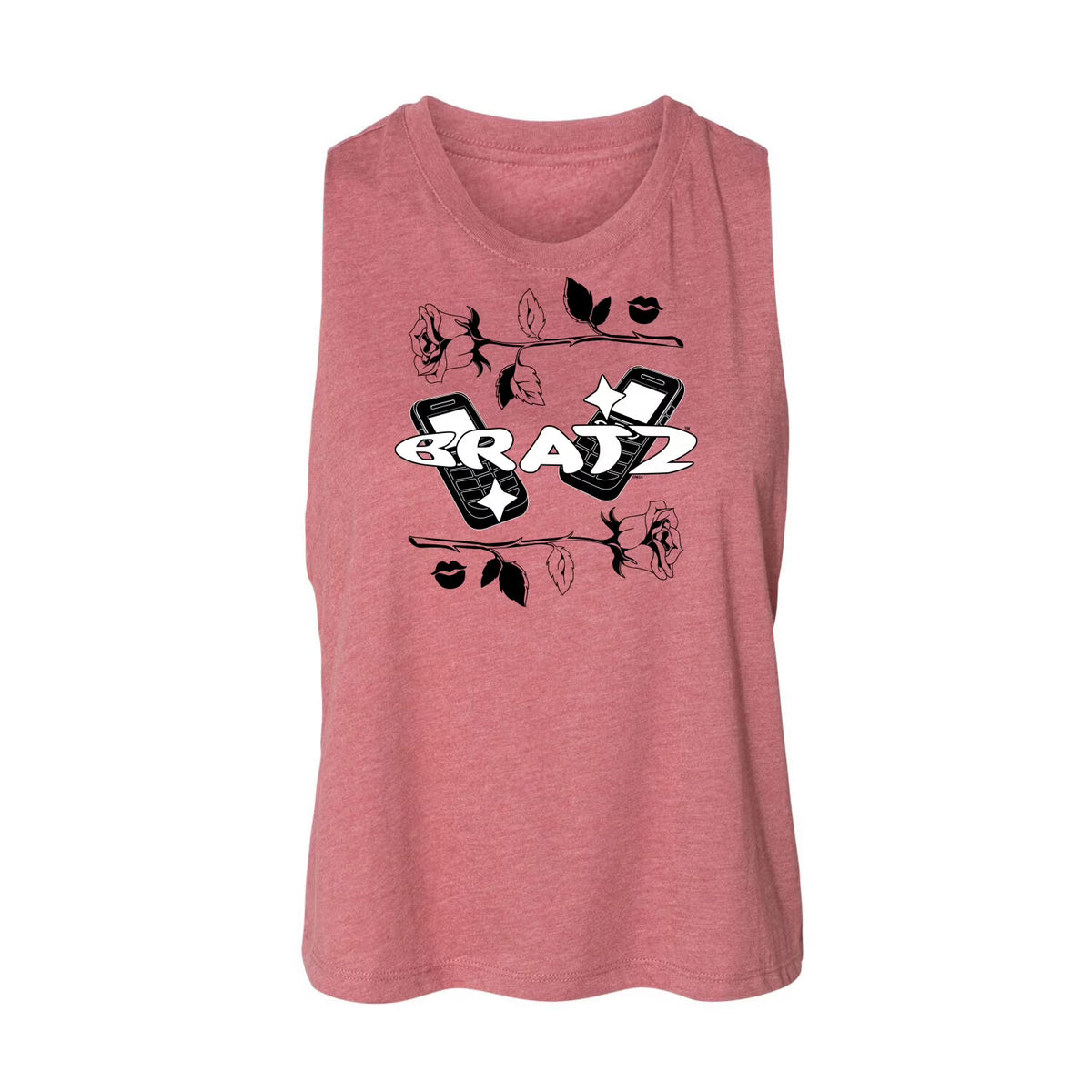 Juniors Cropped Racerback Tank Top A17842