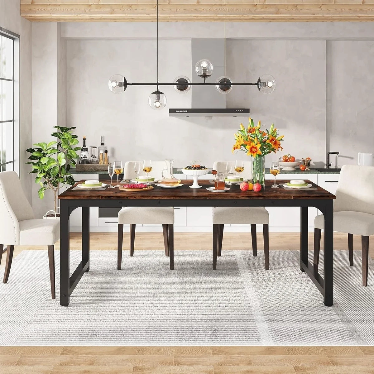 71"x35.4" Dining Table for 6-8 Person W25476