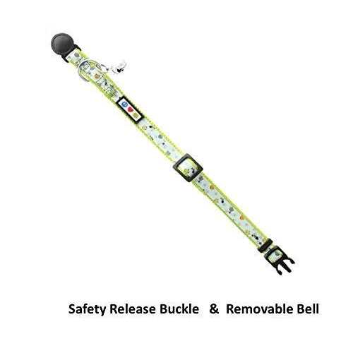 Cat Collar with Safety Buckle and Removable Bell F866