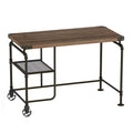 Industrial Metal Writing Desk with Wooden Top A447561