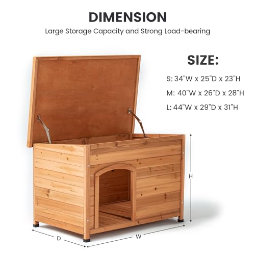 Outdoor Wooden Dog House with Wooden Floor (34" W x 25" D x 23" H) R5982