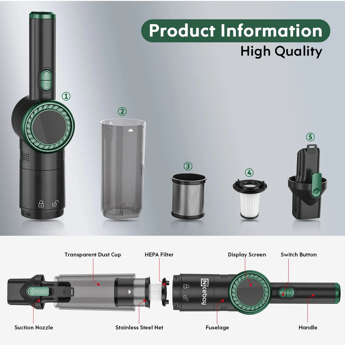 Handheld Cordless Vacuum E34348