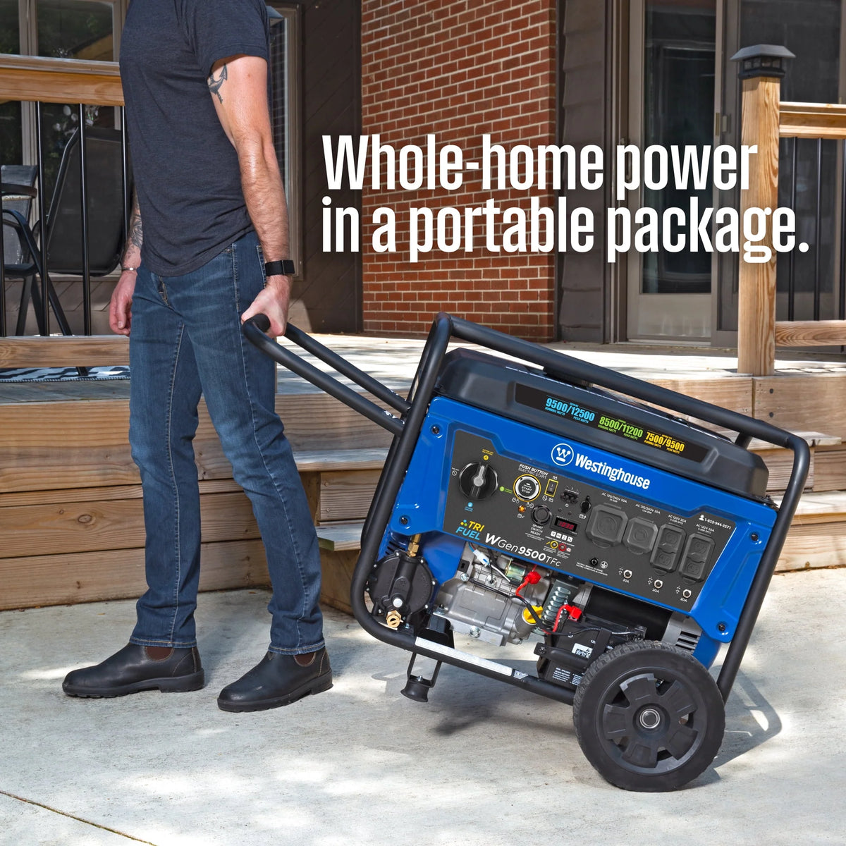 12,500 Peak Watt Dual Fuel Portable Generator U866