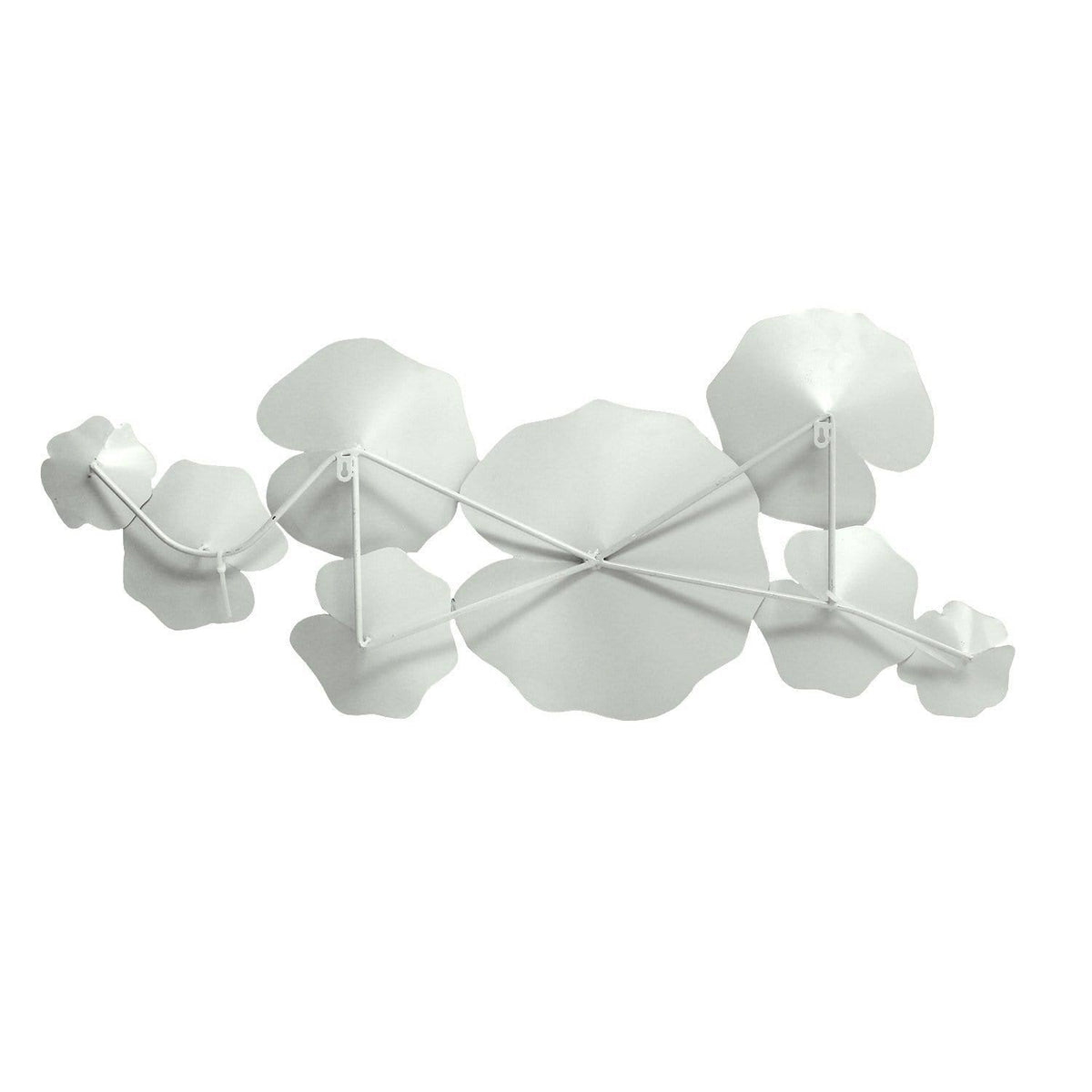 White Metal Lily Pad Wall Decor X74127
