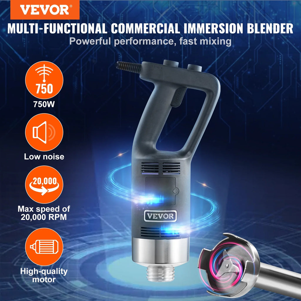 Commercial Immersion Blender Heavy Duty Hand Mixer 750W Variable Speed L7651