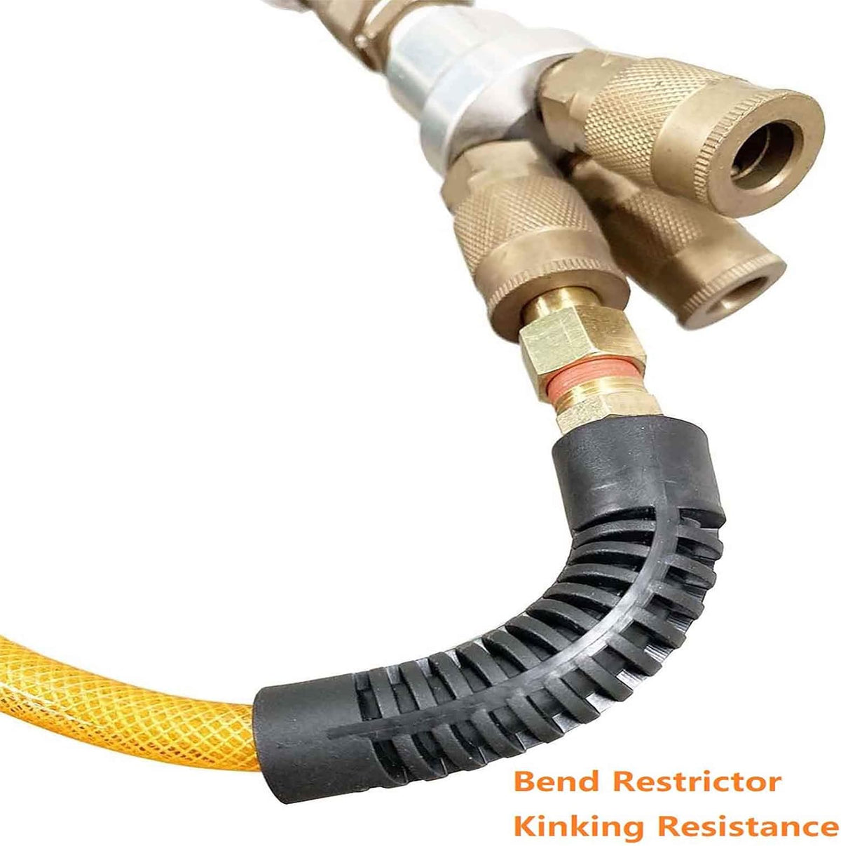 Transparent Orange 100ft Air Hose with Brass Quick Coupler and Plug, Pack of 2 P9635