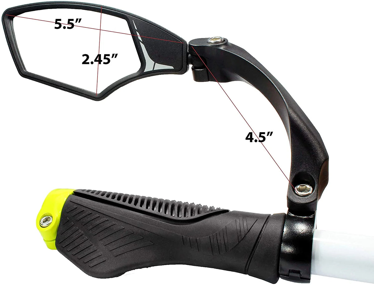 Handlebar Bike Mirror, HD, Blast-resistant, Glass Lens, Silver Left B37005