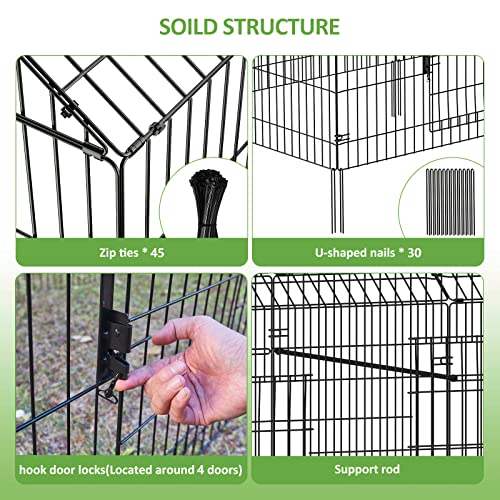 Metal Chicken Coop 130"×40"×39" with Cover F15778