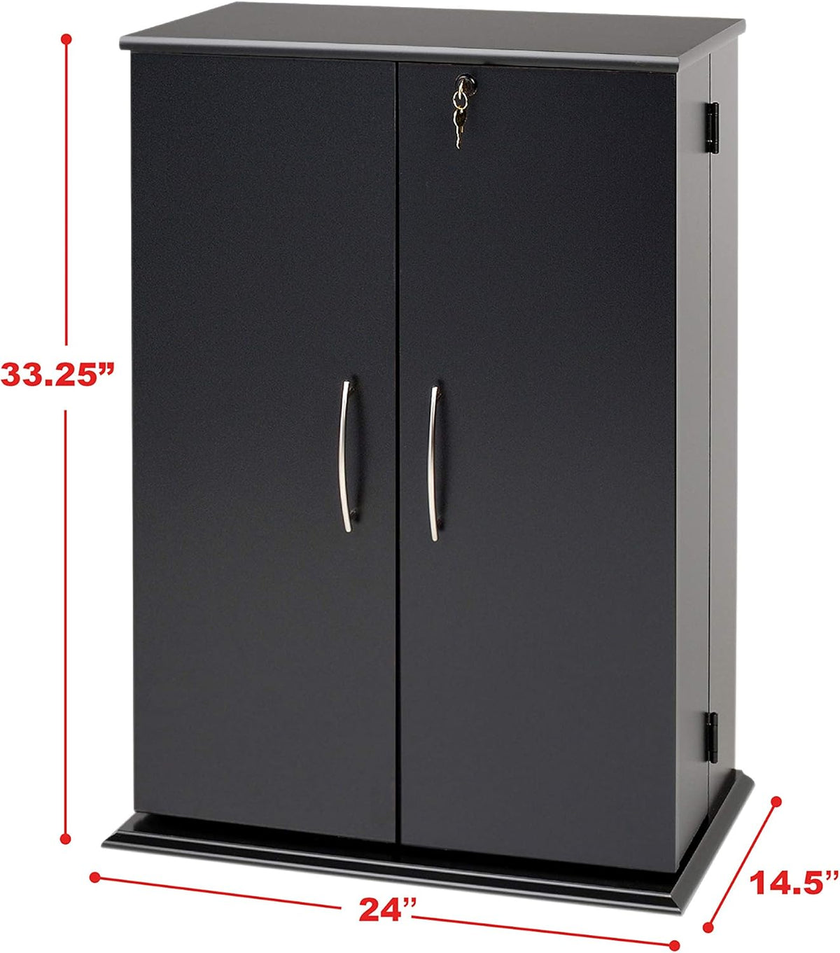 Black Locking Media Storage Cabinet S87599