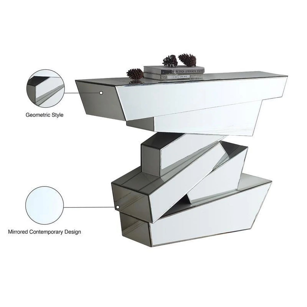 Mirrored Geometric Console Table U389777