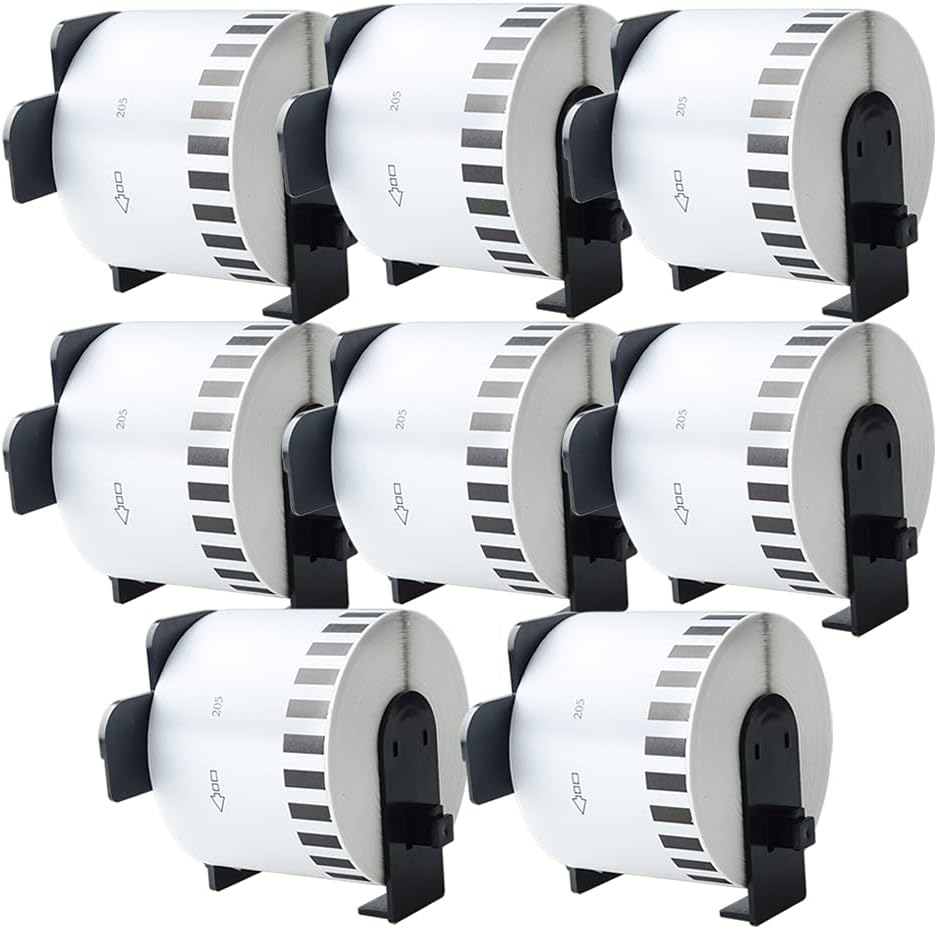 8 Pack Continuous White Label Paper Roll with 8 Reusable Cartridges V647362