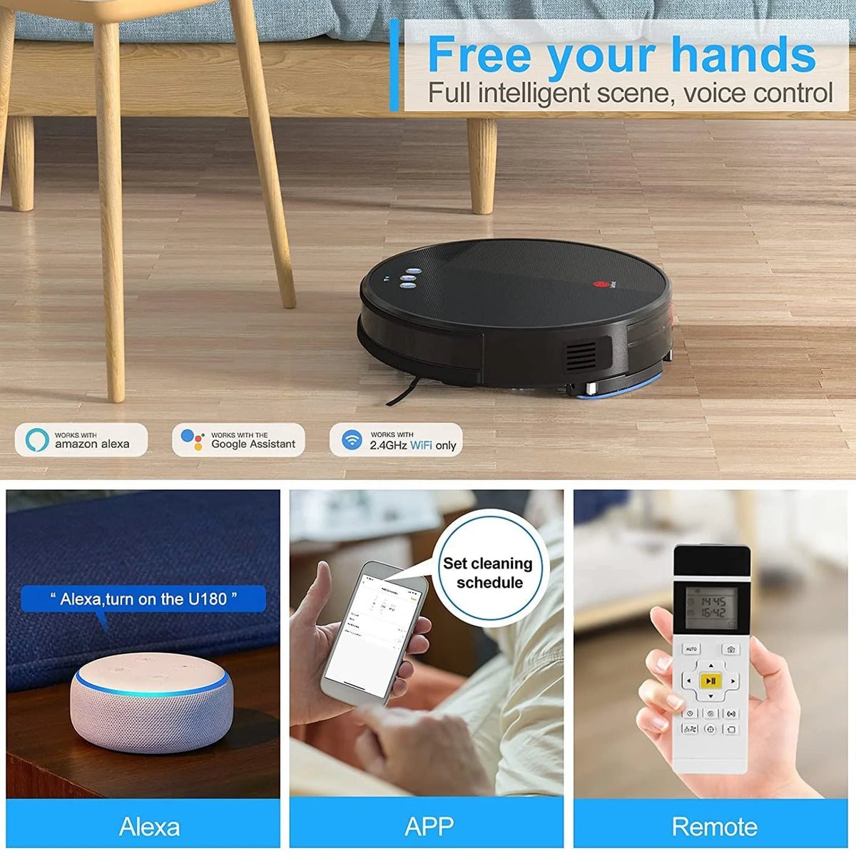 Robot Vacuum Cleaner and Mop, 160ml Water Tank, 3-in-1 Y551