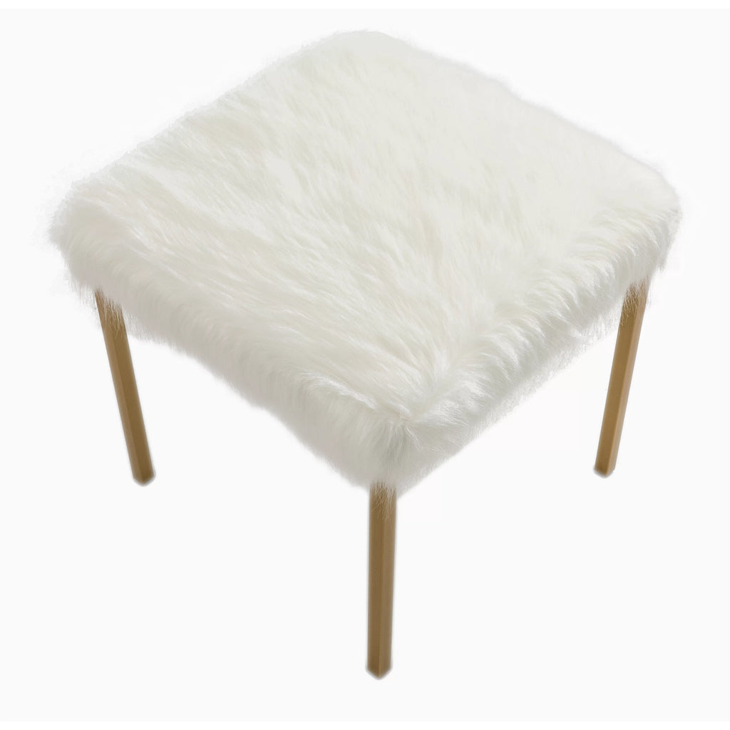 18" Square Metal Ottoman Grey Polyester K844