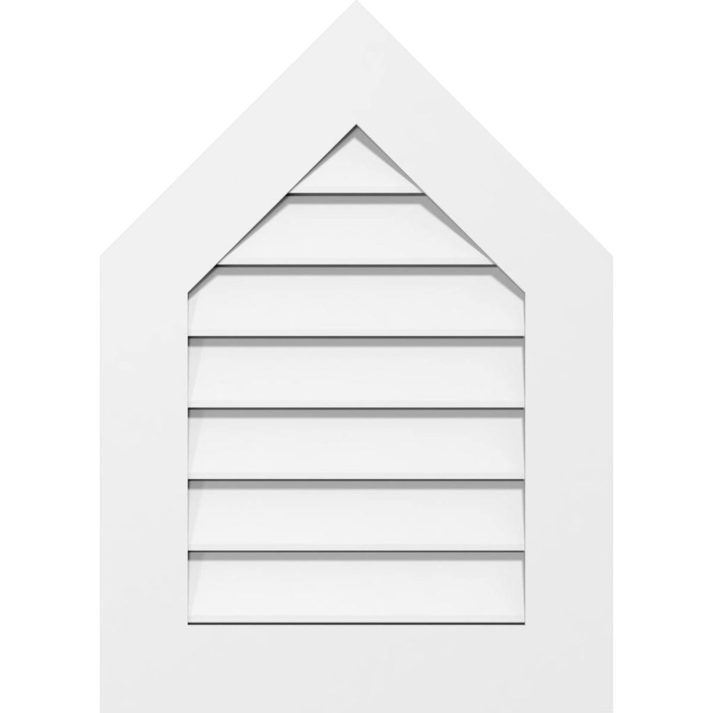 Peaked Top Surface Mount PVC Gable Vent 7/12 Pitch H7412