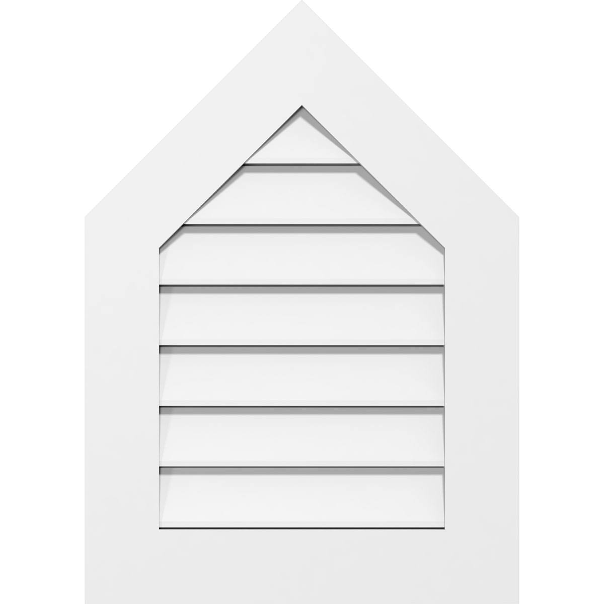 Peaked Top Surface Mount PVC Gable Vent 7/12 Pitch H7412