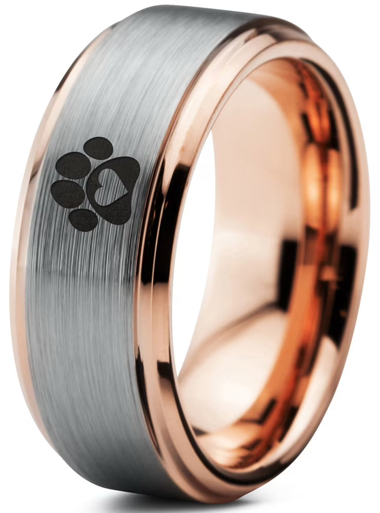 18k Rose Gold Tungsten Ring N558