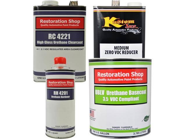 Gray Metallic Low VOC Urethane Basecoat/Clearcoat Car Paint Complete Gallon Kit B237
