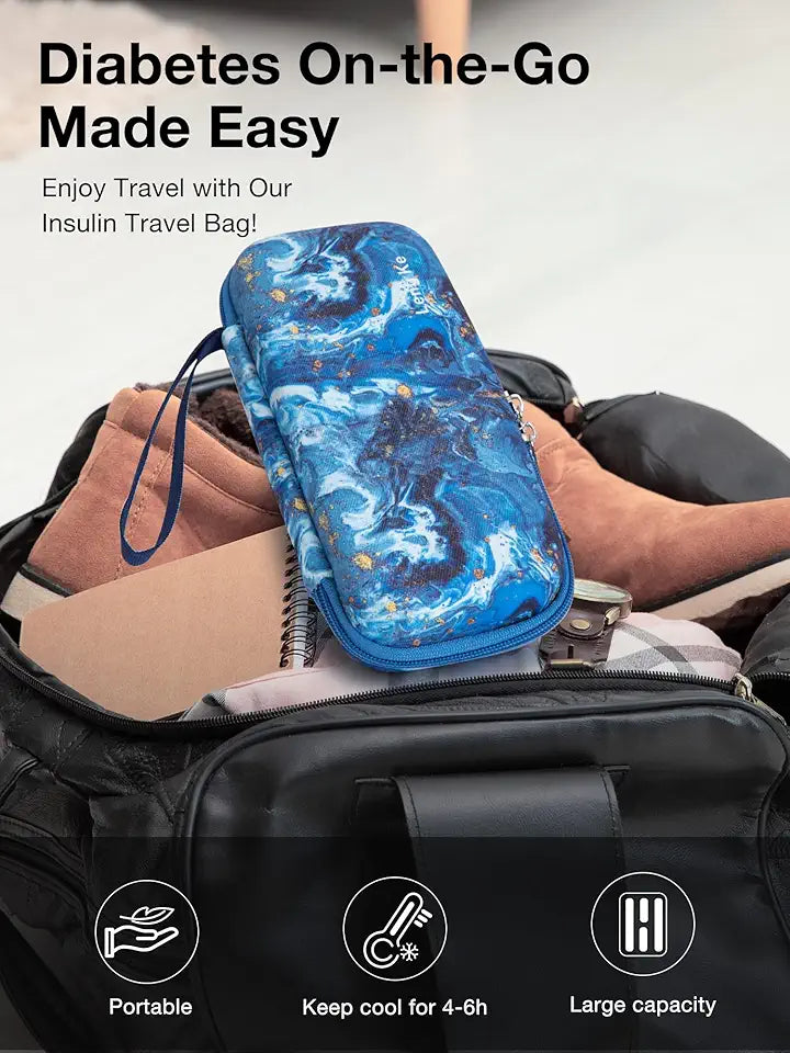 Portable Insulin Pen Cooler Travel Case and 4 Gel Ice Packs R381539