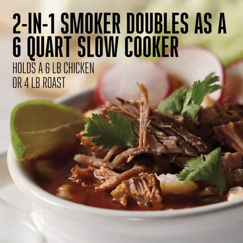Black 6 qt. Programmable Slow Cooker with Smoker E371131
