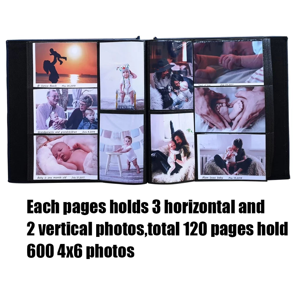 4x6 600 Pockets Photo Album with Leather Cover O623356
