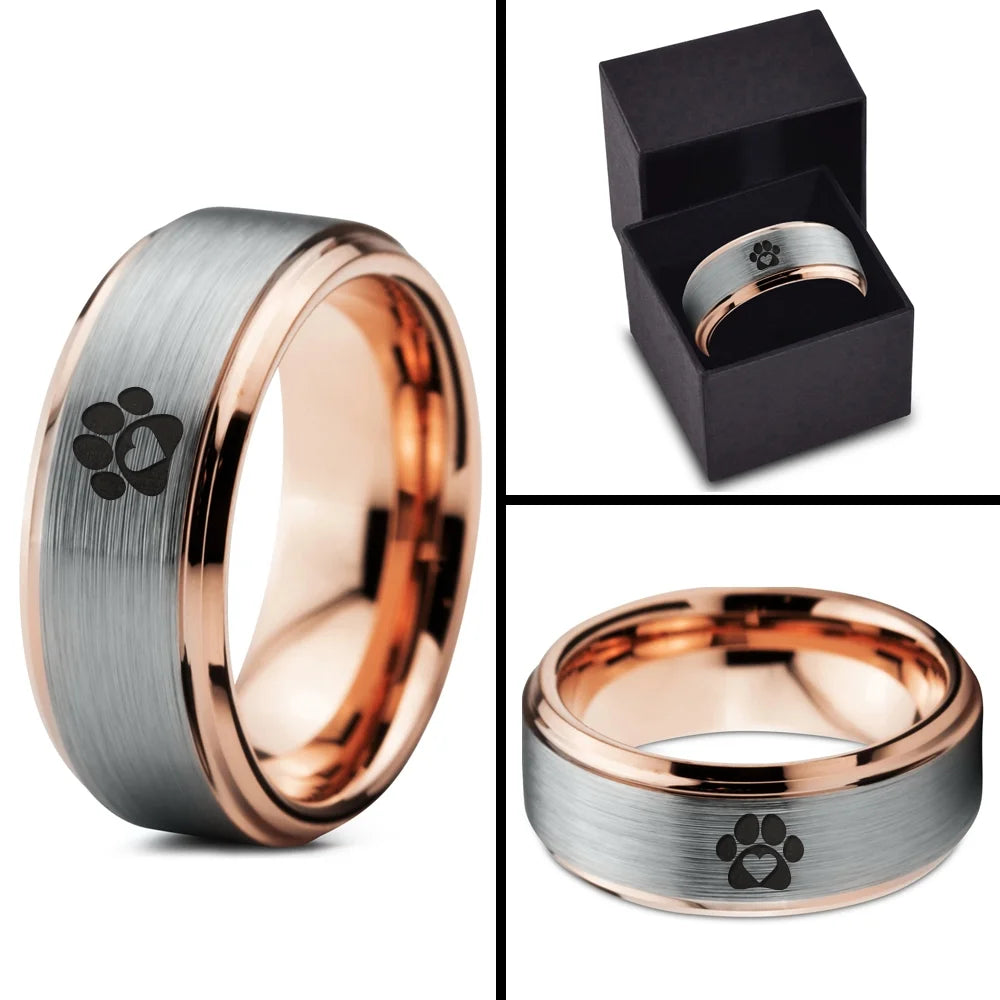 18k Rose Gold Tungsten Ring N558