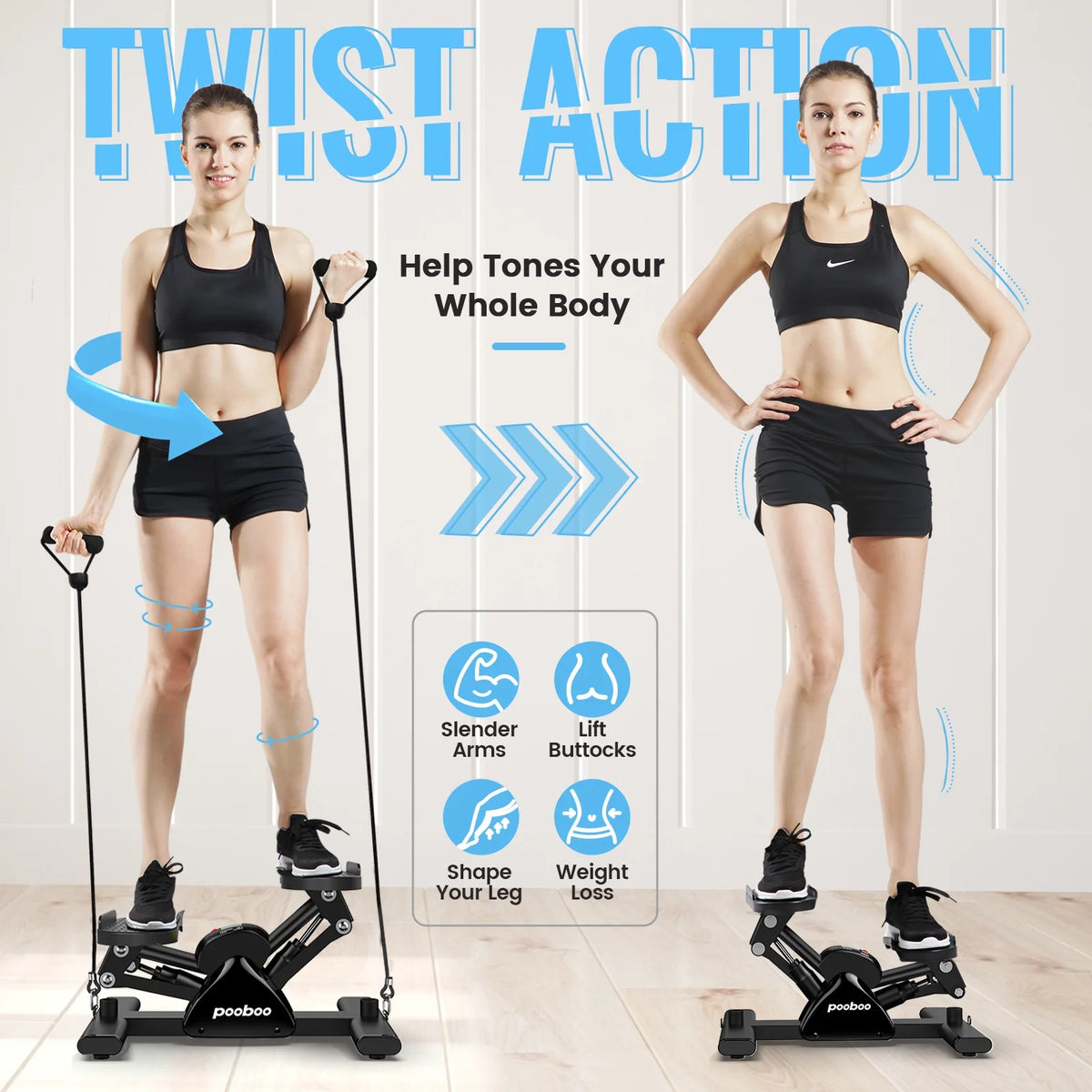 Mini Stepper Machine with Resistance Bands J154227