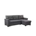 Gray Reversible Sleeper Sofa Storage Chaise with USB Charging Ports W44501