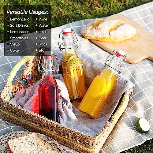 8 oz Glass Bottles with Airtight Lids Set of 9 E836184