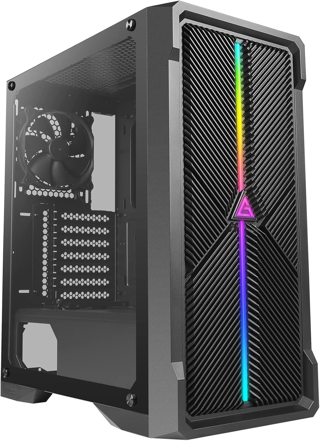 Mid-Tower ATX Gaming Case with Tempered Glass Side Panel F651692