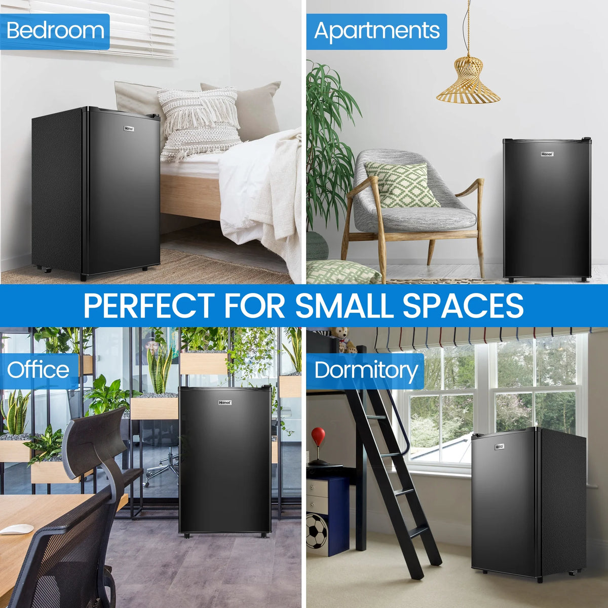 3.2 Cu ft Black One Door Mini Fridge D4318