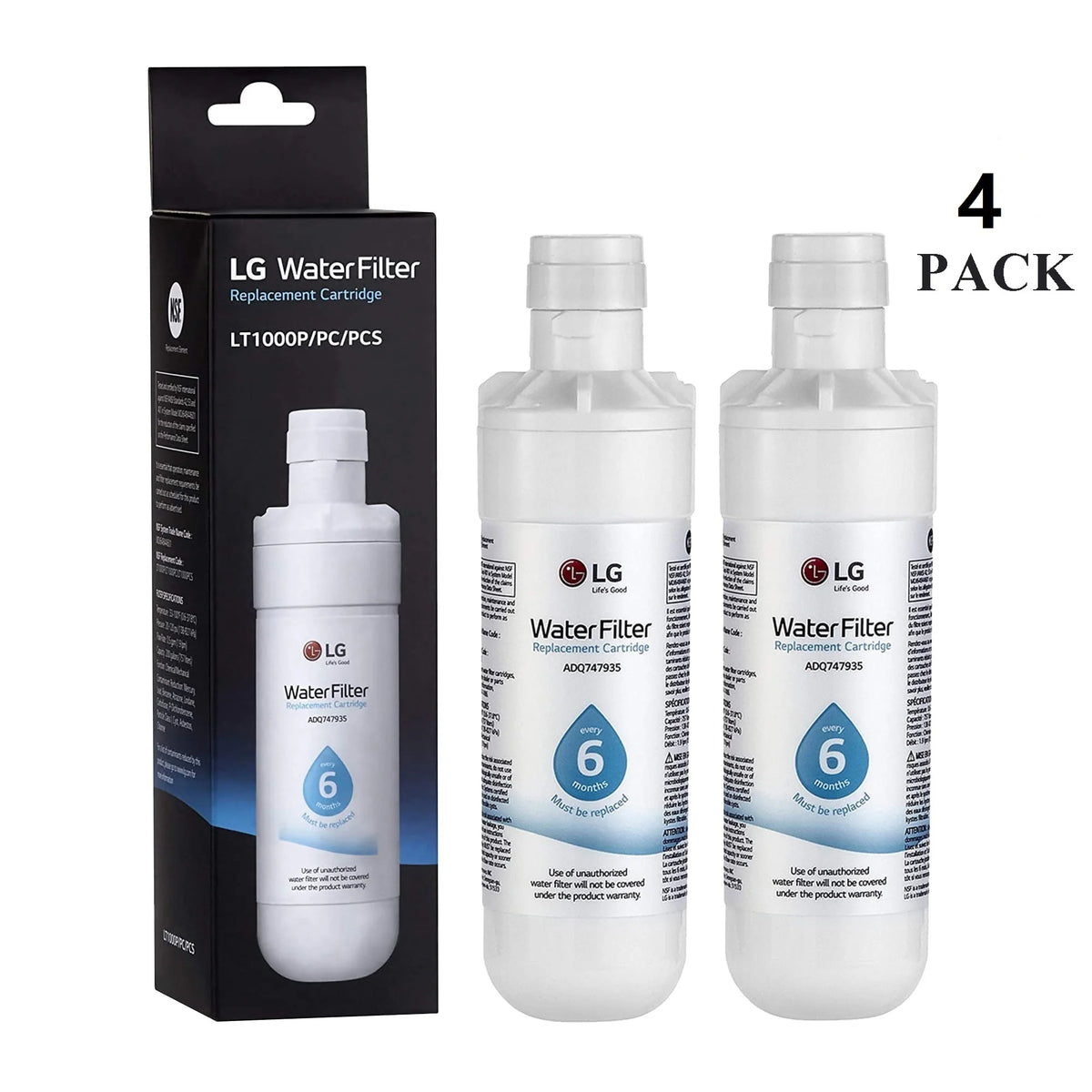 4 Pack Refrigerator Water Filter Replacement S5968