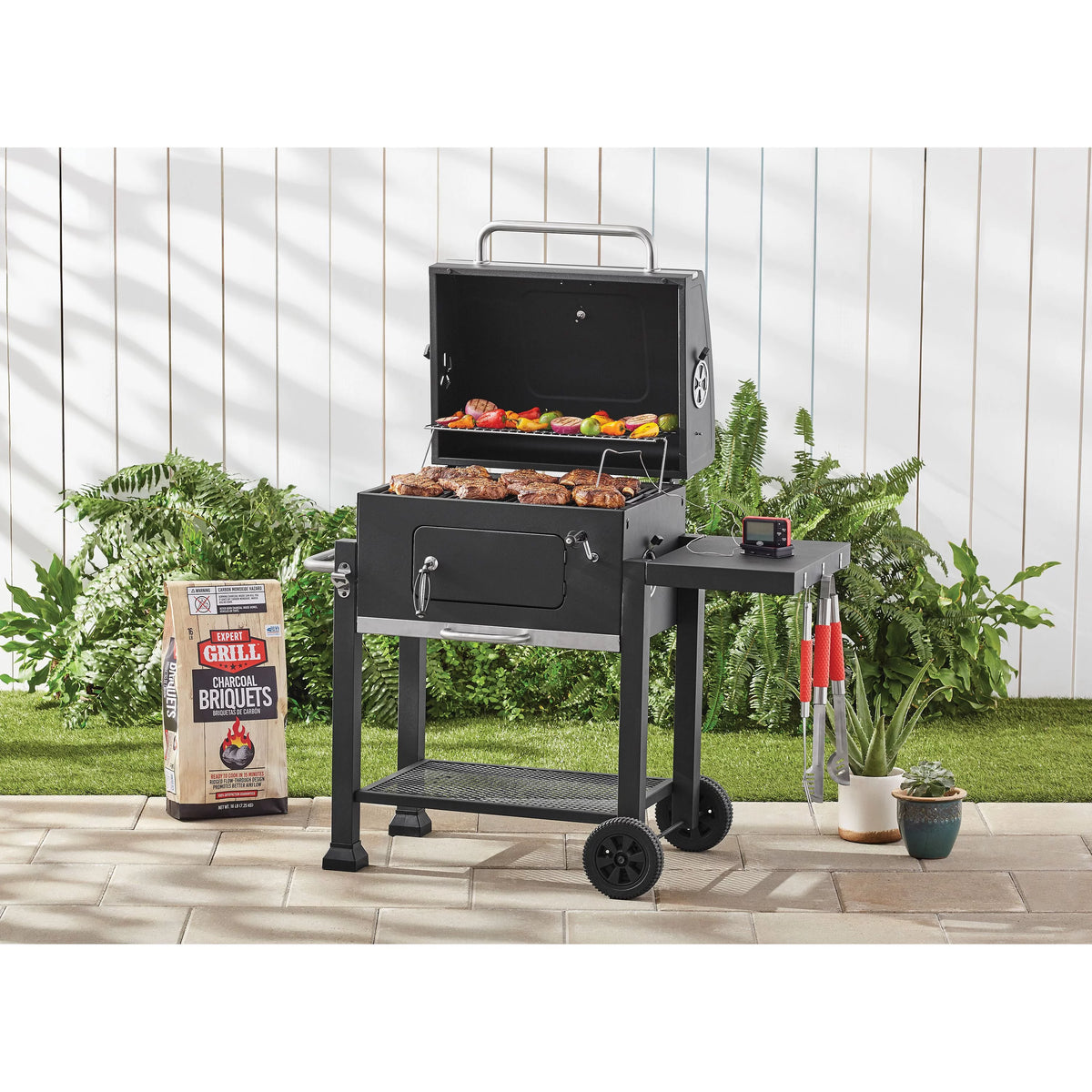 Heavy Duty 24-inch Charcoal Grill, Black L19639