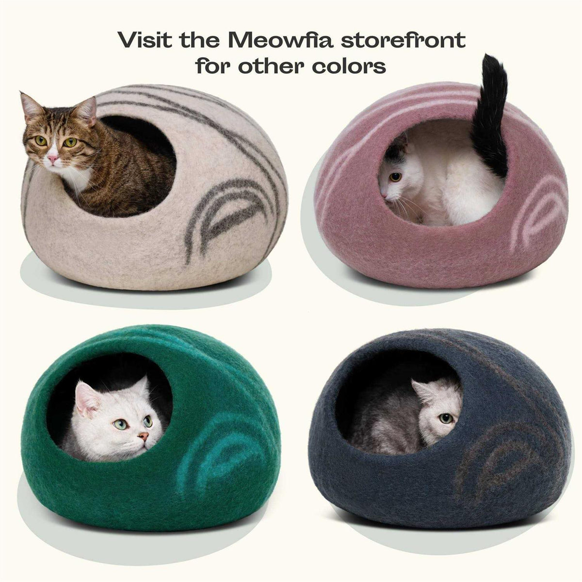 Felt Cat Bed Cave 100% Merino Wool X9559