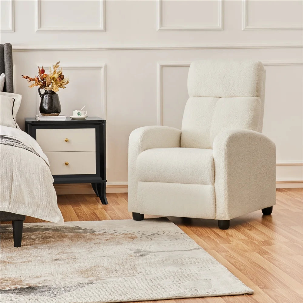 Adjustable Upholstered Boucle Recliner Chair Q1592