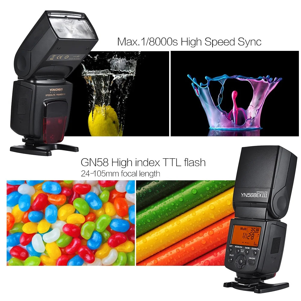 Wireless TTL Slave Flash Speedlite GN58 1/8000s HSS for Nikon DSLR Camera F9591