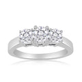 10k White Gold Three Stone Diamond Ring R9468
