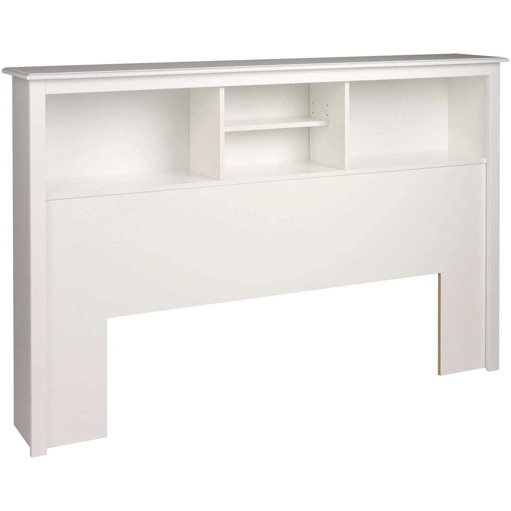 White Full/Queen Bookcase Headboard C668