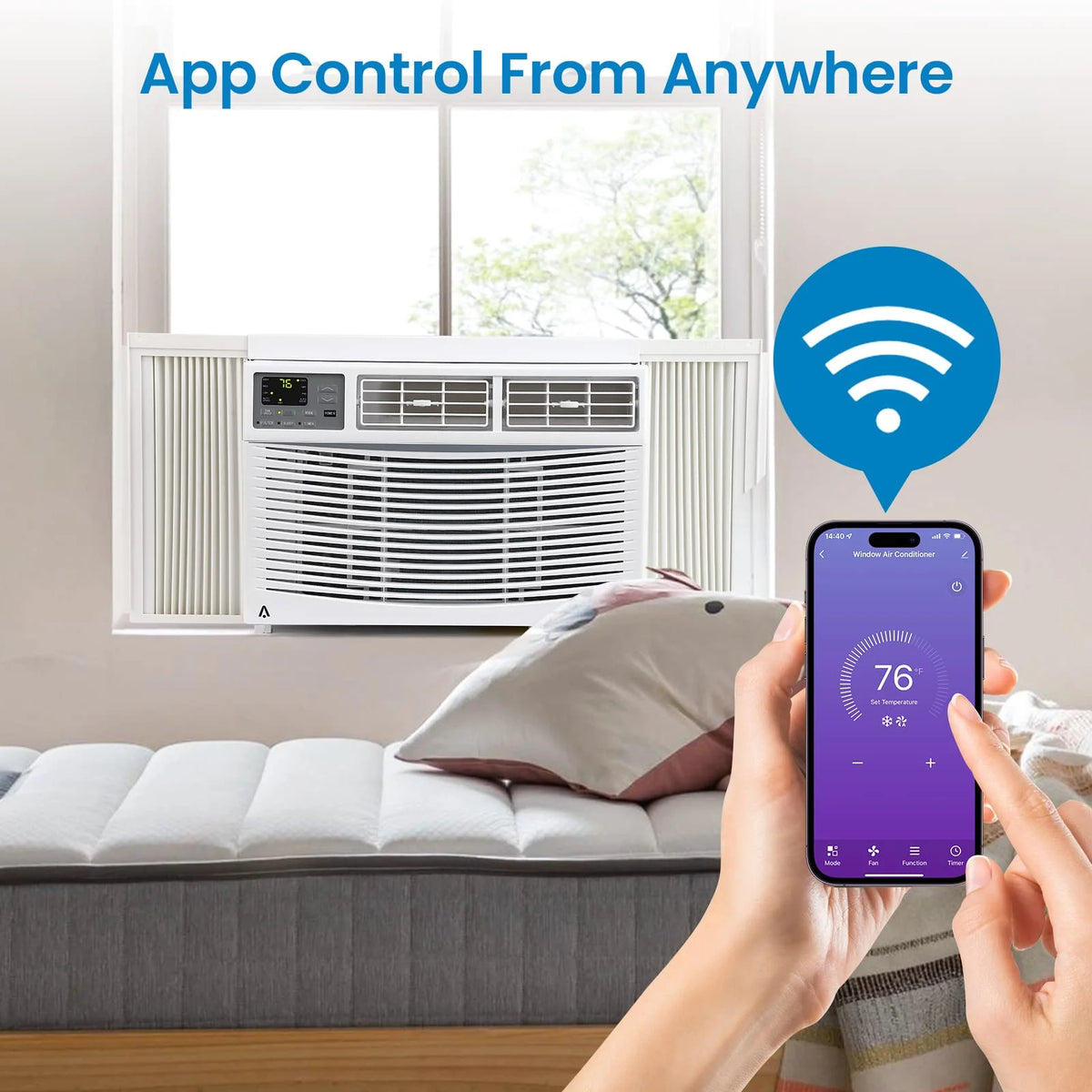 8,000 BTU Smart Window Air Conditioner White F39053