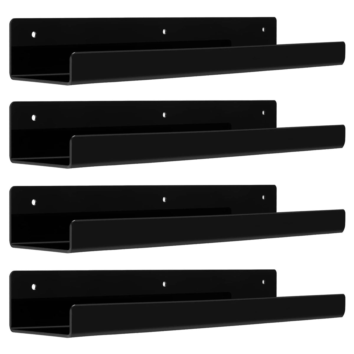 15 Acrylic Floating Shelves Wall Mounted, 4pack Clear Acrylic Shelves P246