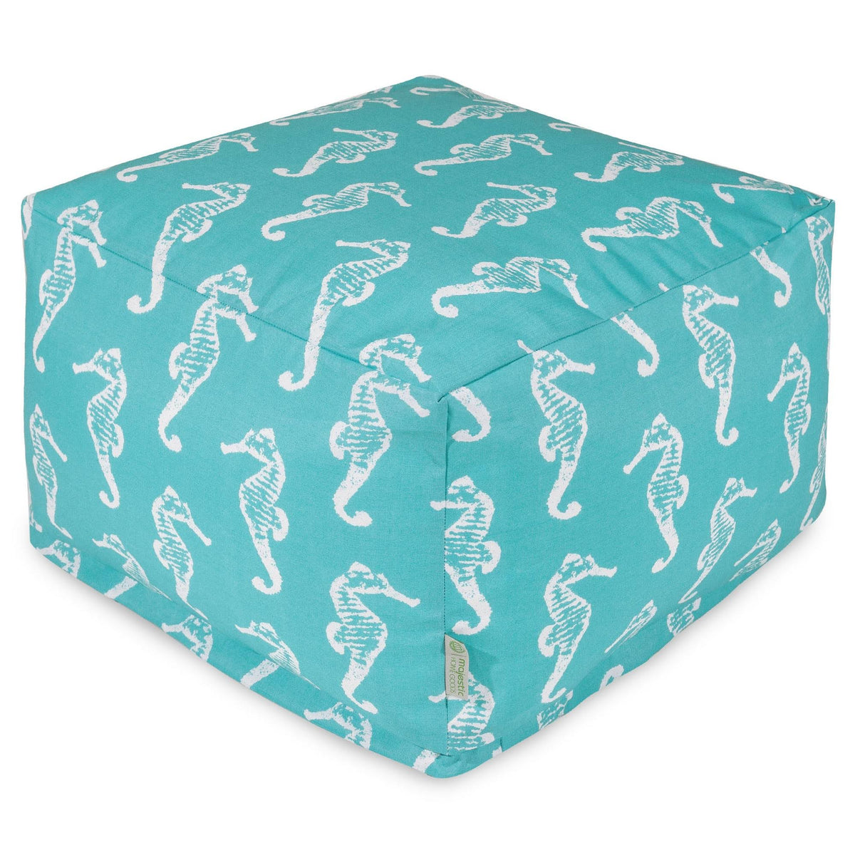 Teal Sea Horse Large Ottoman Y395
