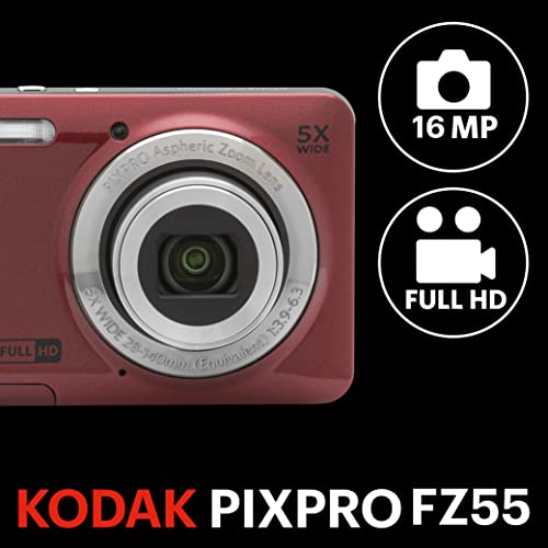 16MP Digital Camera 5X Optical Zoom 28mm Wide Angle 1080P Full HD Video 2.7" LCD (Blue) L944