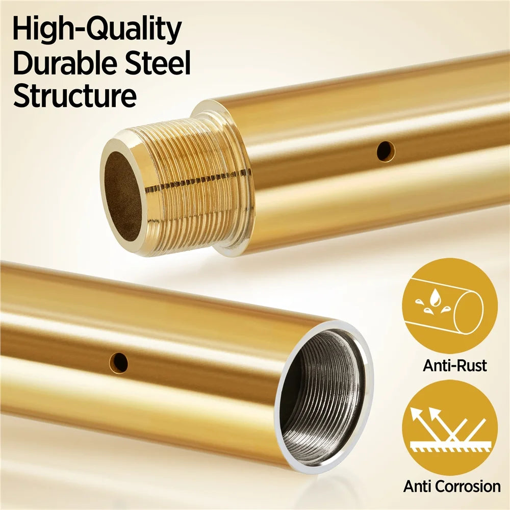Gold Height Adjustable Spinning Static Dance Pole D947