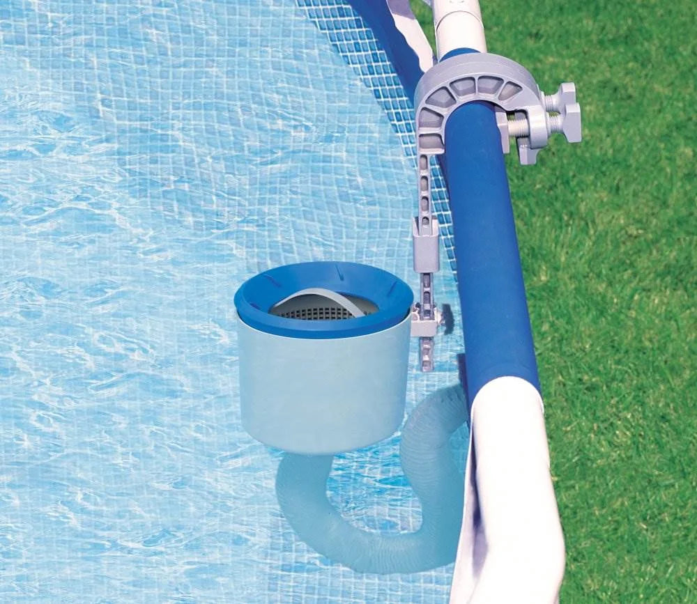 Pool Blaster Battery Powered Leaf Vacuum and Intex Wall Mount Automatic Skimmer N78204