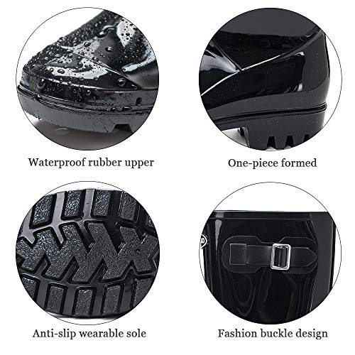 Women's Tall Rain Boots Waterproof Wellington Rubber Boots B564