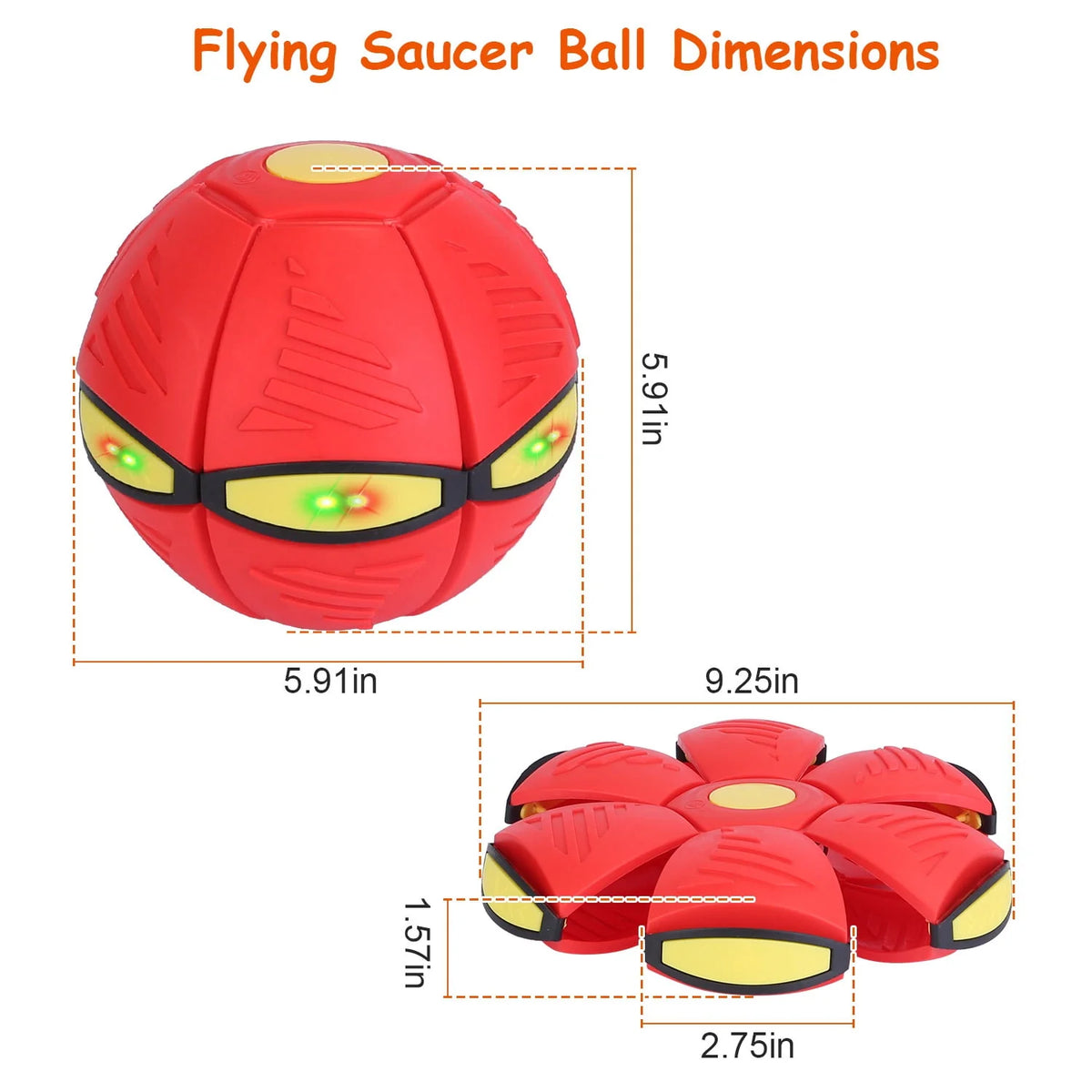 4 Pack LED Flying Saucer Ball Dog Toy O36107